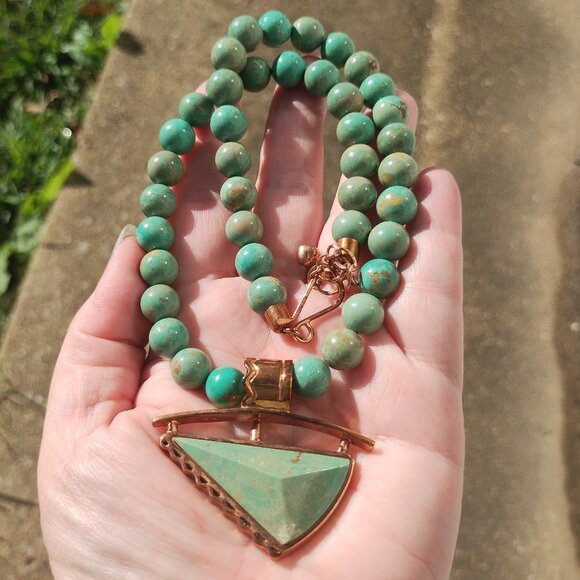 Jay King DTR mine finds variscite copper necklace pendant Set Southwestern  You - Picture 8 of 10
